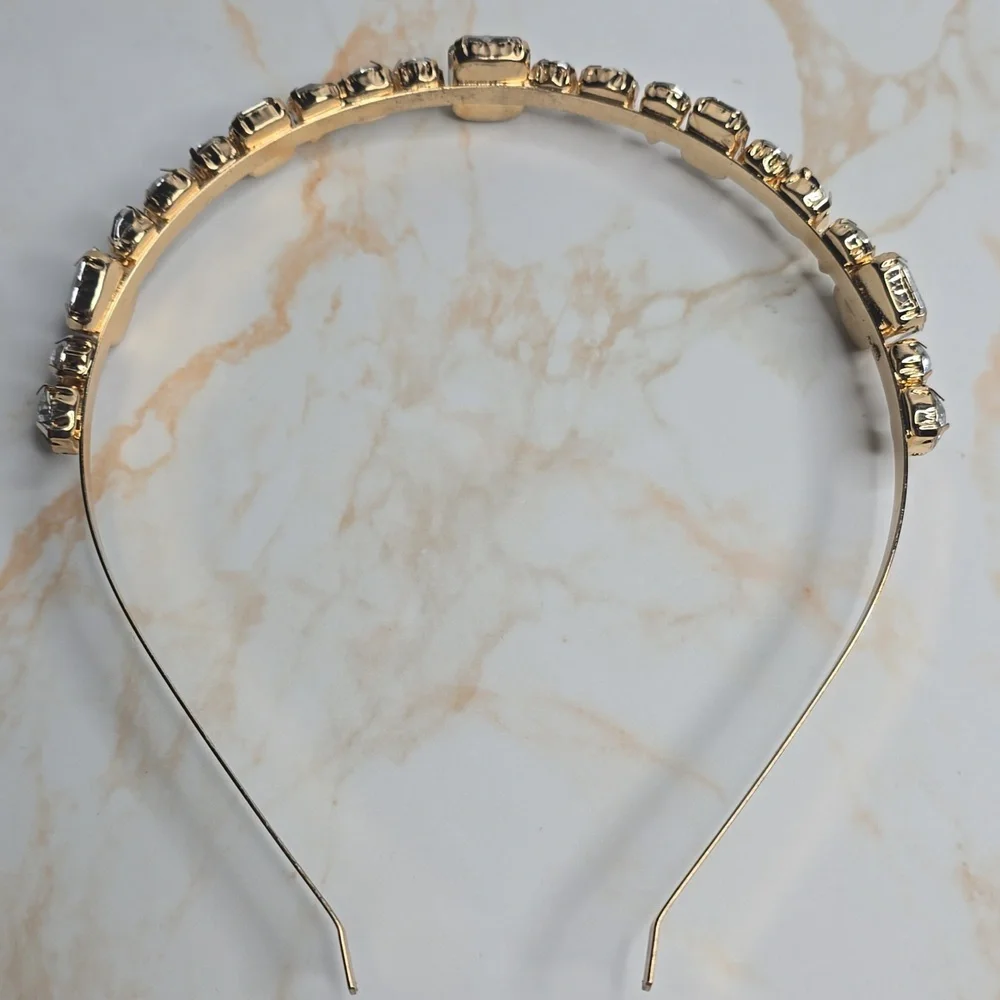 Clear Stone Metal Headban Elegant Gold and Silver Headband New